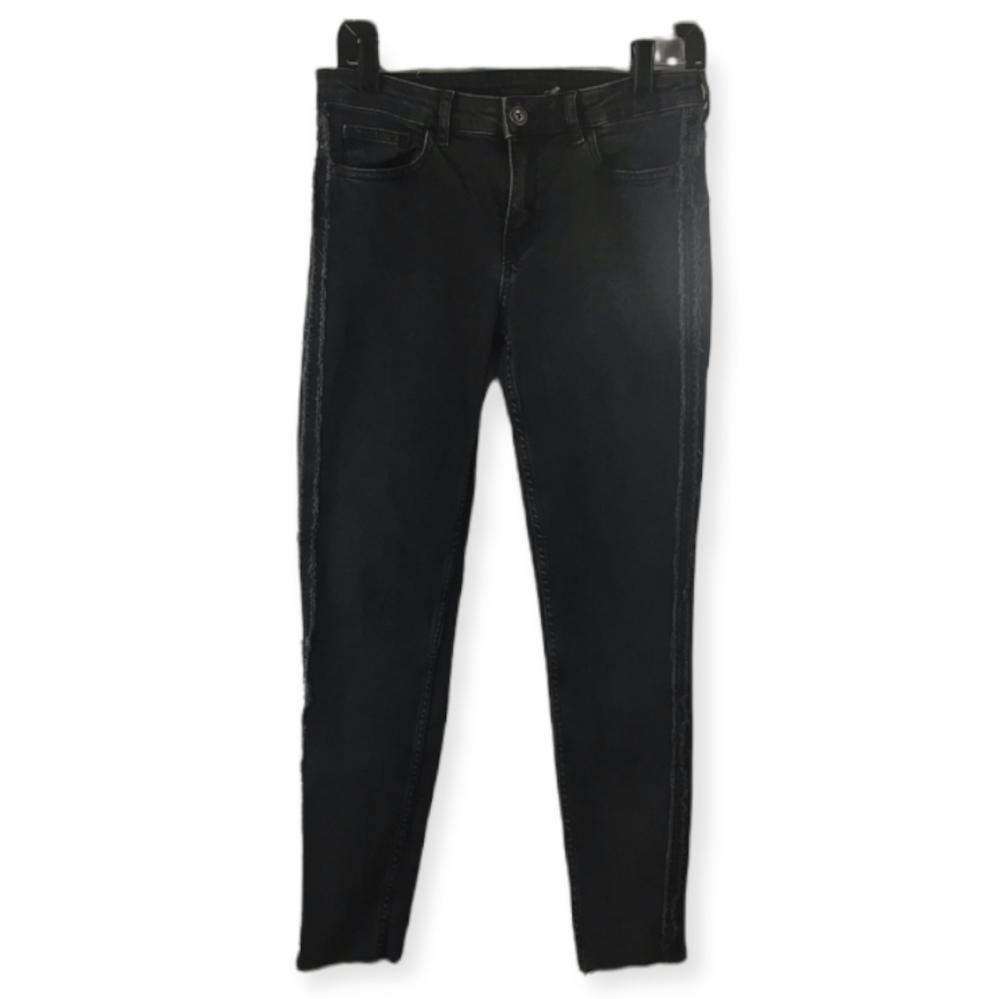 Zara Basic Z1975 Fringe Hem Skinny Leg Jeans